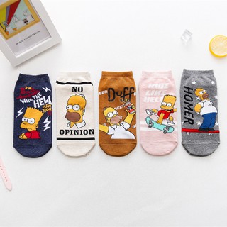 ถุงเท้าหุ้มข้อSimpsons2#หนึ่งSetมี5คู่