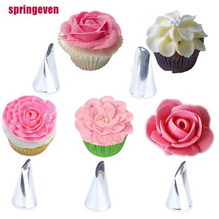 [springeven] 5 ชิ้น กลีบกุหลาบ โลหะ ครีม เคล็ดลับ เครื่องมือตกแต่งเค้ก ท่อไอซิ่ง