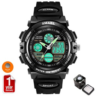 SMAEL นาฬิกาข้อมือเด็ก Sport Digital LED &amp; Analog รุ่น SM0508 (Black)