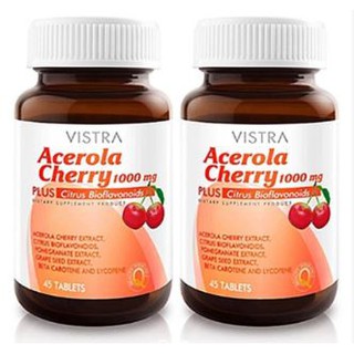 Vistra Acerola Cherry 1000 mg 45 เม็ด 2 ขวด[480853]