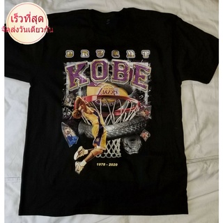 ผ้าฝ้าย 100%COTTONWew23e23 เสื้อยืด ผ้าฝ้าย พิมพ์ลาย Kobe Bryant Los Angeles Lakers สีดํา สไตล์วินเทจ คลาสสิก สําหรับผู้