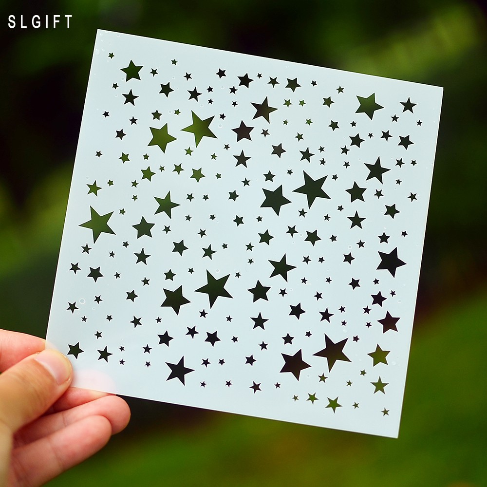 DIY Star Stencil สําหรับ Scrapbooking Cardmaking ภาพวาดเค้ก