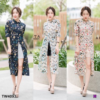 👗Pfashion [ส่งไว!!🚛] P4093 Set 2 ชิ้น เสื้อคอจีนผ่าหน้า+กางเกงขาสั้น Set of 2 pieces. Mandarin collar shirt +