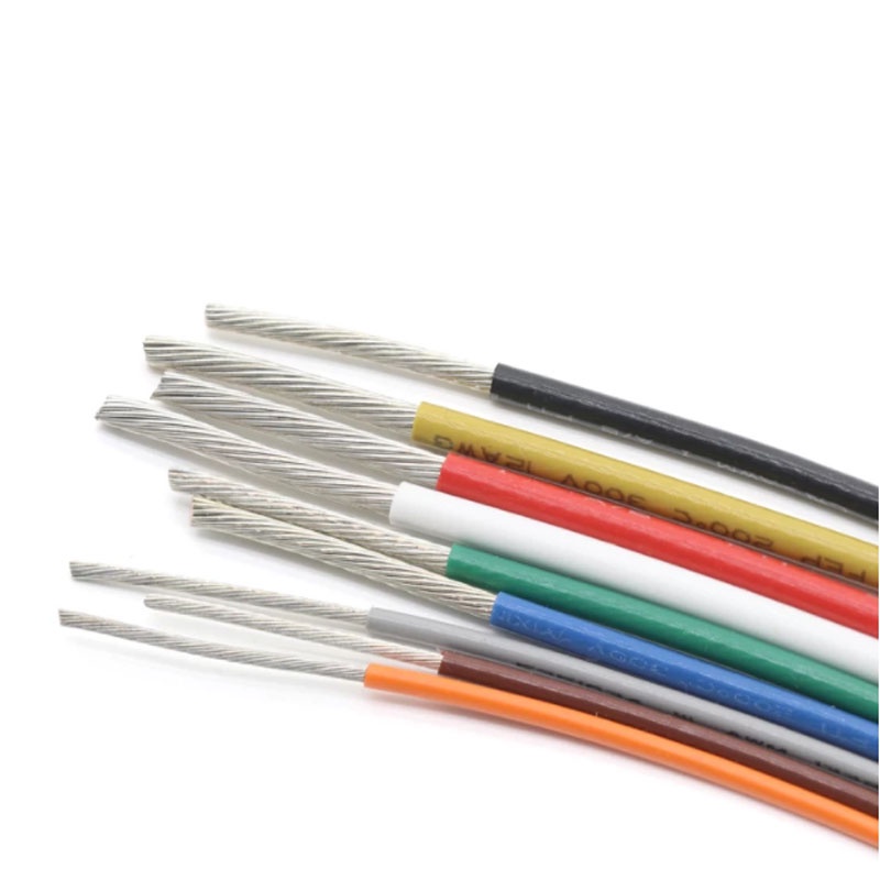 5M UL1332 PTFE สายฉนวนกันความร้อน 14-30 AWG ทนต่ออุณหภูมิสูงดีบุกอิเล็กทรอนิกส์ทองแดงชุบเงิน Multi C