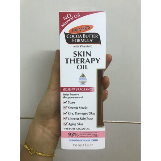 พร้อมส่ง ล็อตใหม่ล่าสุด ใช้ดีมาก Palmer’s skin therapy oil สูตร rose hip ของแท้ ผลิตปี2019