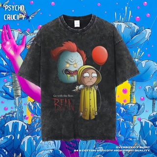 เสื้อยืด ขนาดใหญ่ พิมพ์ลาย Psycho Crucify It and Morty | หินล้างทําความสะอาด | เสื้อยืด ลายการ์ตูน | เสื้อยืด ขนาดใหญ่ |