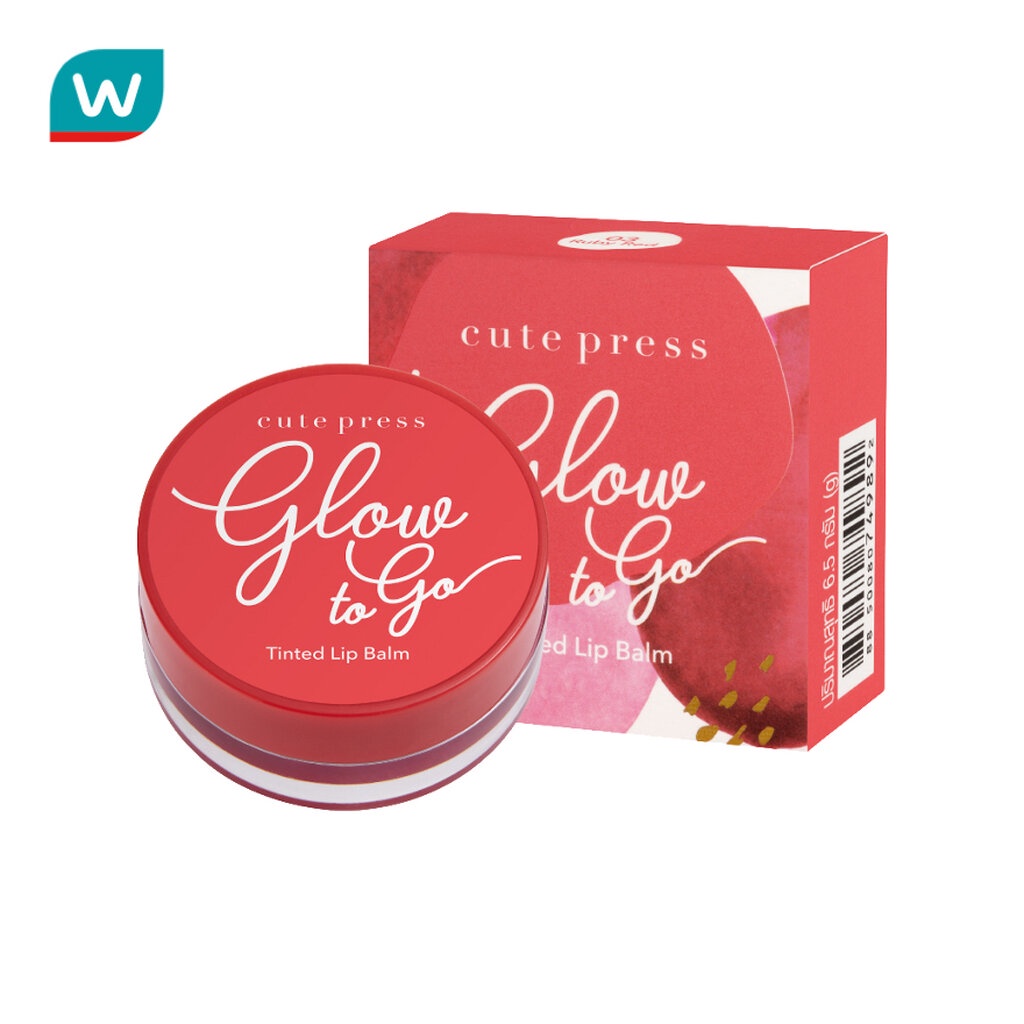 Cute คิวท์เพรส โกลว์ ทู โก ลิป บาล์ม 6.5g. #03 รูบี้ เรด