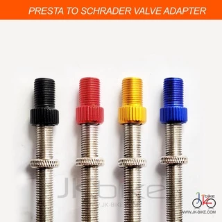 2ชิ้น อะแดปเตอร์หัวแปลงสูบลมจุ๊บเล็กเป็นจุ๊บใหญ่ PRESTA TO SHRADER VALVE ADAPPTERS 2PCS