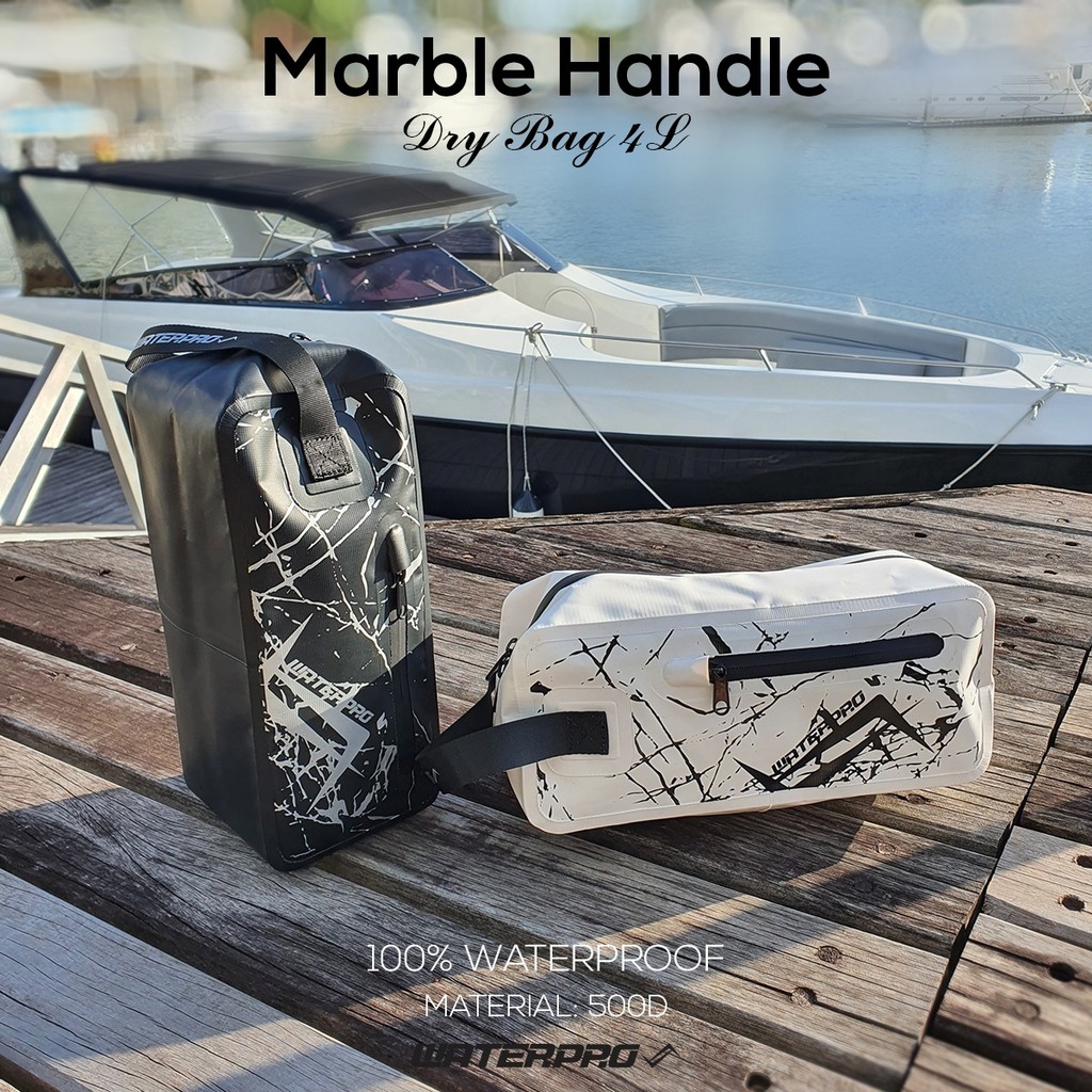 กระเป๋ากันน้ำ4ลิตร – 4L Marble Dry Bag แบรนด์ WATER PRO – ขนาดกะทัดรัด พร้อมสายคล้องมือ