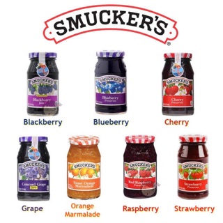 สมักเกอร์ แยม ผลไม้ 340 กรัม 🍓🍒 อร่อย 😋 smucker’s สตรอว์เบอร์รี่ บลูเบอร์รี่ ส้ม