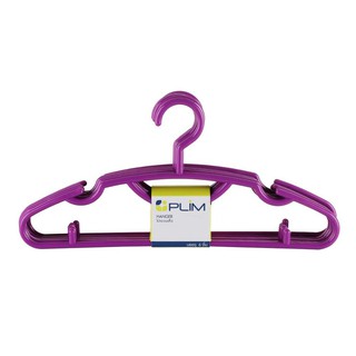 ไม้แขวนเสื้อคิงไซด์ ม่วง PLIM (1x6)CLOTHES HANGER H-004 PURPLE PLIM PACK6