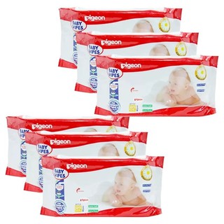 Pigeon Baby Wipes ผ้าเช็ดทำความสะอาด สูตรคาโมมายล์ (6ห่อ)