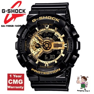 Casio G-Shock ของแท้ 💯% ประกันศูนย์ CMG นาฬิกาข้อมือสายเรซินสีดำทองเงา