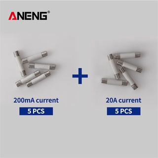 Aneng ฟิวส์หลอดเซรามิค 6X30 มม. 5*200mA +5*20A