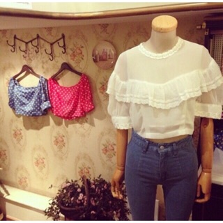 Chiffon with Lace button : Delizia Brand