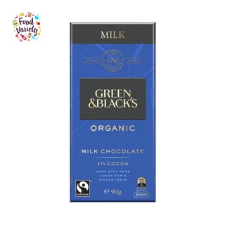 Green &amp; Blacks Organic Milk Chocolate 37% Cocoa 90g ช็อกโกแลตนมออร์แกนนิคโกโก้ 37 เปอร์เซ็นต์