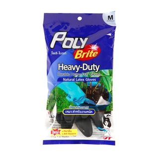 ถุงมือยางธรรมชาติ Heavy-Duty No.M โพลี-ไบรท์ 934-22D ถุงมือยาง Latex Gloves Heavy-Duty No.M Poly-Brite 934-22D