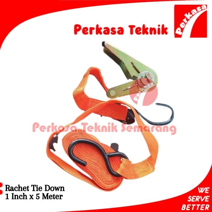 HSS Ratchet Tie Down 1 นิ้ว x 5 เมตรรถบรรทุกรถจักรยานยนต์ Tie Down เชือก