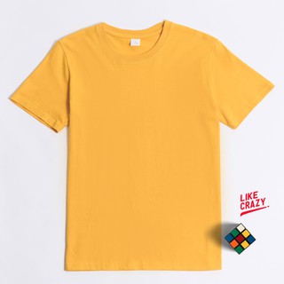 T-Shirt เสื้อยืด(สีเหลือง) เนื้อผ้า100%Cotton ทรงRegular Fit ใส่สบาย