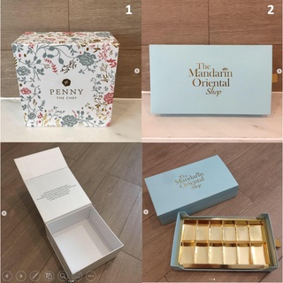 กล่องใส่ของ กล่องแม่เหล็ก แบรนด์ PENNY และ mandarin oriental ของแท้ จาก shop สวย หรูหราไฮโซ ลายสวยมาก กล่องแข็ง