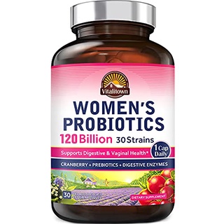 Vitalitown Women’s Probiotics 120 Billion CFUs 1 Daily | 30 Strains, with Prebiotics &amp; Digestive Enzymes