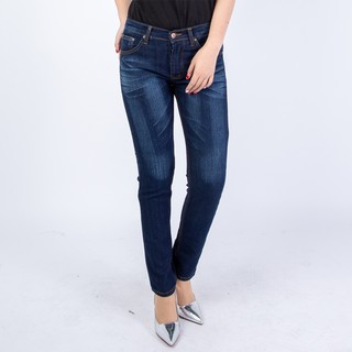 Zebra Jeans กางเกงยีนส์หญิงผ้ายืดสีฟ้าขาเดฟฟอกด่าง(sizeเอว28-36)