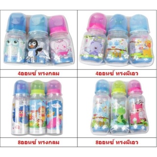 ขวดนมถูกๆคุณภาพดี ขวดนม4ออนซ์ ขวดนม8ออนซ์ ขวดนมทรงกลม BPA FREE (1 ใบ)