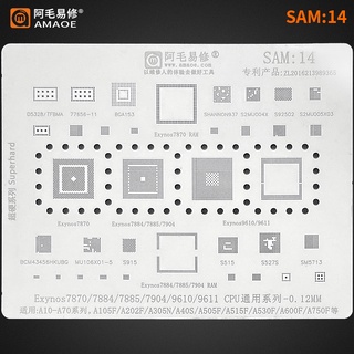 Amaoe Sam14 Bga ลายฉลุเหล็กตาข่ายสําหรับ Exynos 7870 7884 7885 7904 9610 9611 Cpu A10-A70 A600F Exynos9611