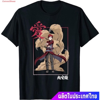 Tee เสือยืดผู้ชาย เสื้อยืดลำลอง Naruto Shippuden Gaara Kanji Frame T-Shirt Mens Womens T-shirtsF1+