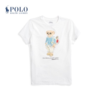 เสื้อยืดโปโล ผ้าฝ้าย พิมพ์ลายหมี Ralph Lauren สําหรับผู้หญิง