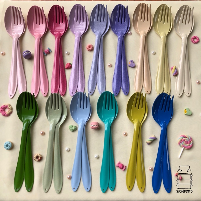 ช้อน-ส้อม Enamel สีพาสเทล(60:1 Pair)ราคาต่อ1คู่
