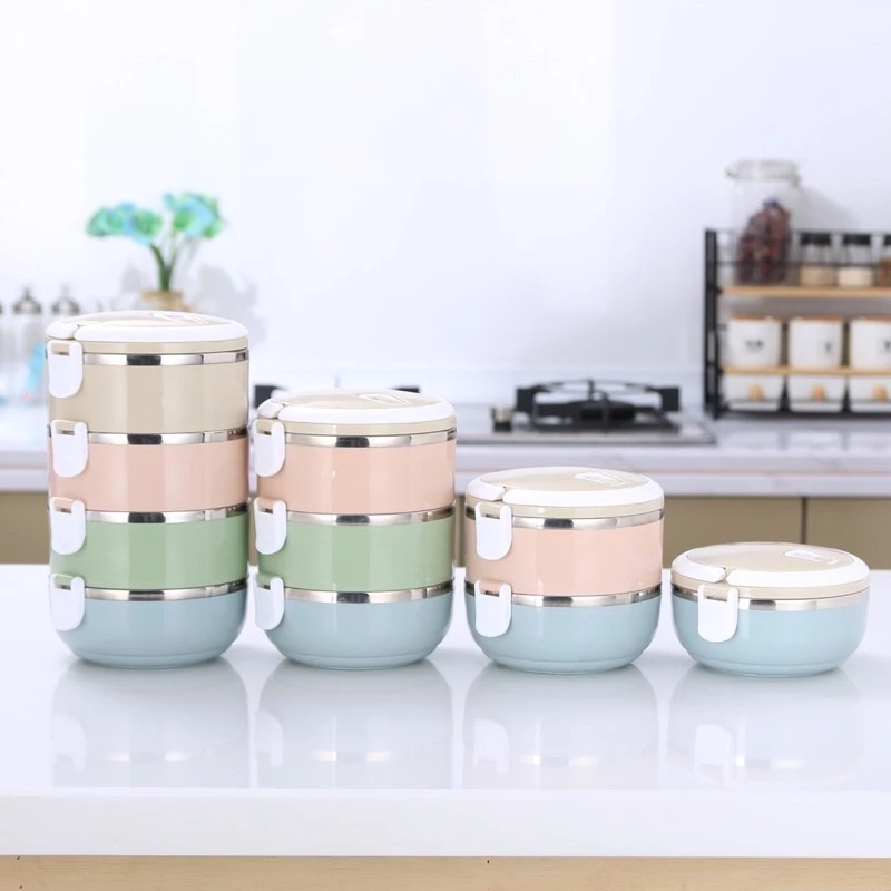 ปิ่นโตใส่อาหาร 4 ชั้น เก็บร้อน เย็น ปิ่นโตหลายสี ปิ่นโตหลายชั้น ปิ่นโตแยกชั้น ขนาด 16 cm K259(36)08