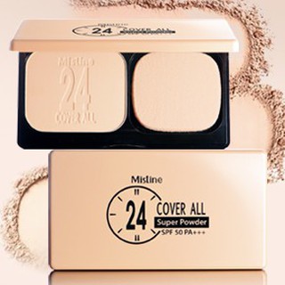 MISTINE 24 COVER ALL SUPER POWDER SPF50 PA+++ มิสทิน รองพื้น แป้งพัฟ แป้งตลับ รองพื้นควบคุมความมัน มี 3 เบอร์ให้เลือก