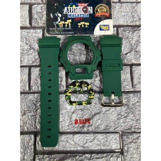 Set DW6900 HIJAU BAPE !! Bnb + BUCKLE JAPAN + FACEPLATE + BACKLIGHT