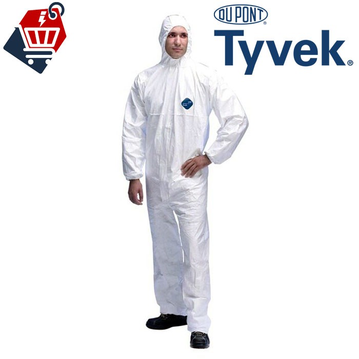🔥 SALE !! 🔥 ซื้อบริจาคกันเถอะ ชุดป้องกันส่วนบุคคล ชุด PPE ชุดป้องกันสารเคมี Dupont TYVEK Type 5/6 ขา