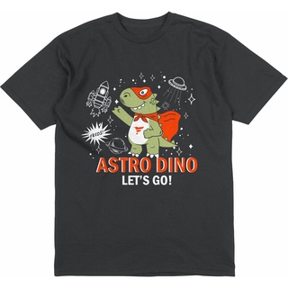 เสื้อยืดคอกลมเสื้อยืด พิมพ์ลายกราฟิก Fredskids Astro Dino สีดํา สําหรับเด็กS-5XL