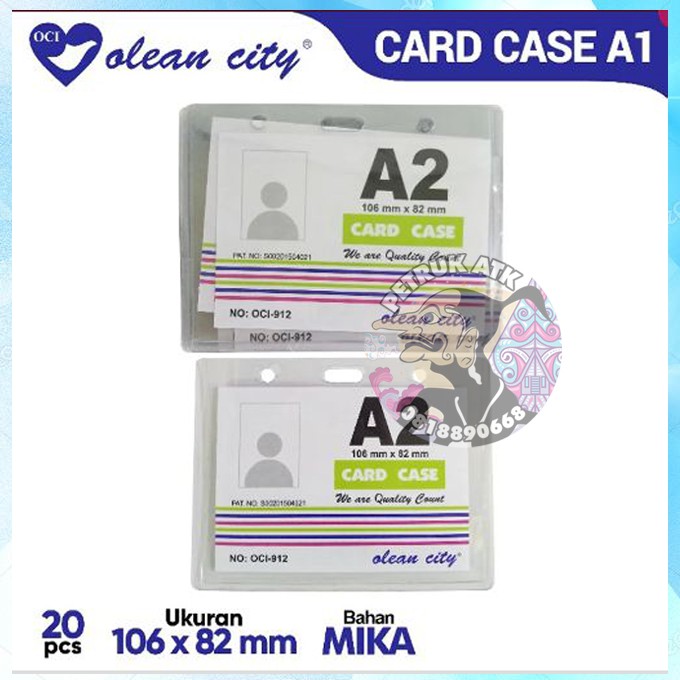 [PAK] ID CARD CASE A2 HORIZONTAL OCI TOP LOADER / ID CARD NAME TAG / OLEAN CITY ID CARD พลาสติก (20 