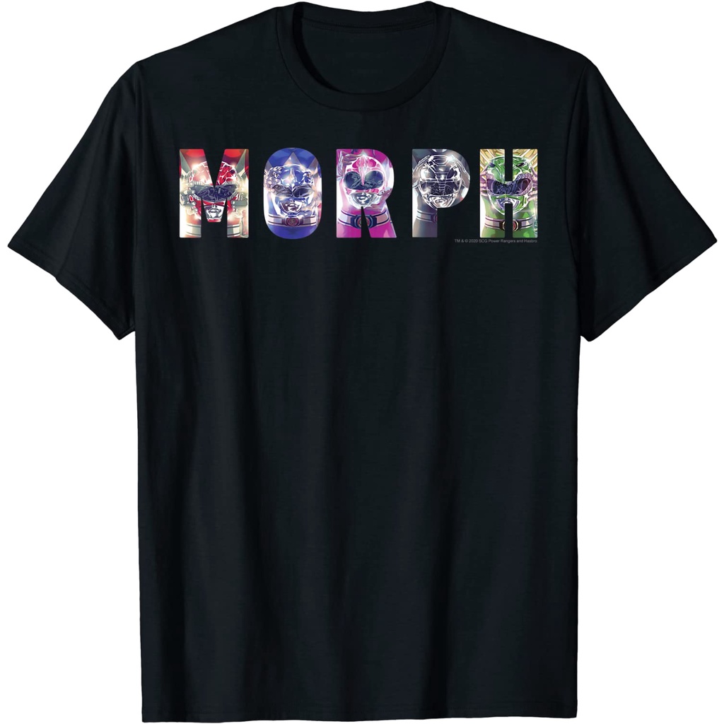 เสื้อยืดผ้าฝ้ายพรีเมี่ยม เสื้อยืด พิมพ์ลายตัวอักษร Power Rangers Morph สําหรับผู้ใหญ่