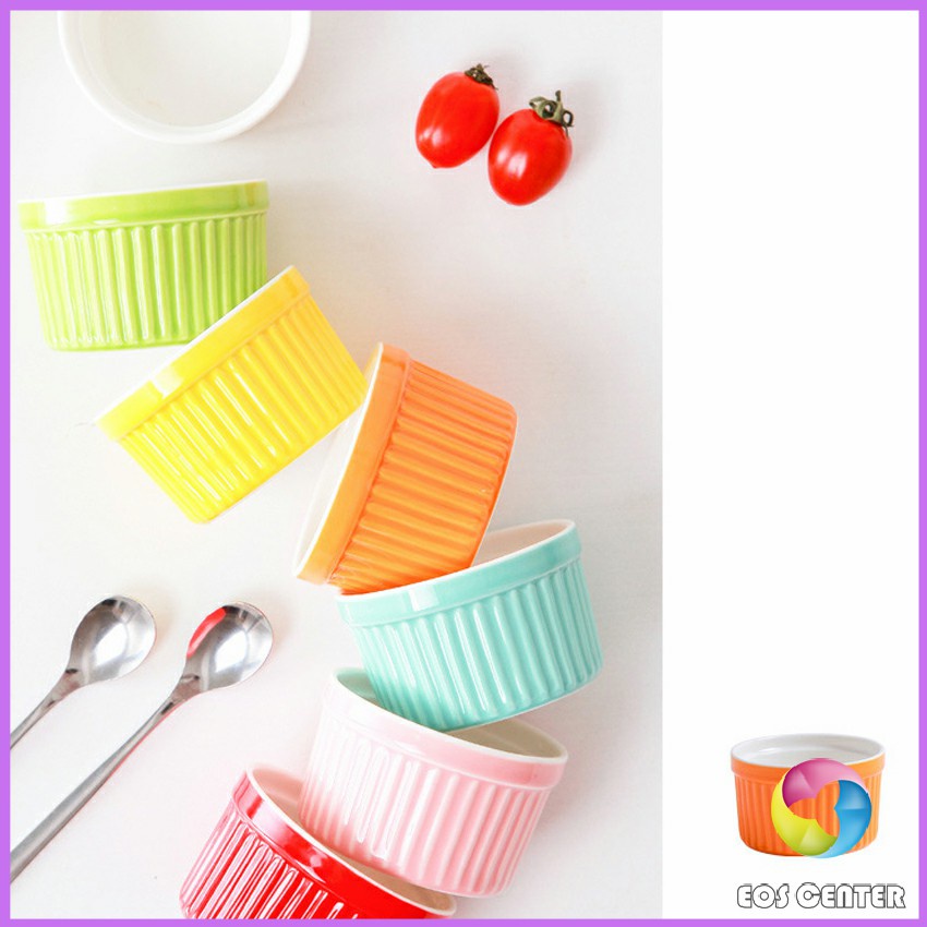 ถ้วยพุดดิ้ง สีสันแคนดี้ ชามเซรามิค ทนต่ออุณหภูมิสูง รูปที่ 4