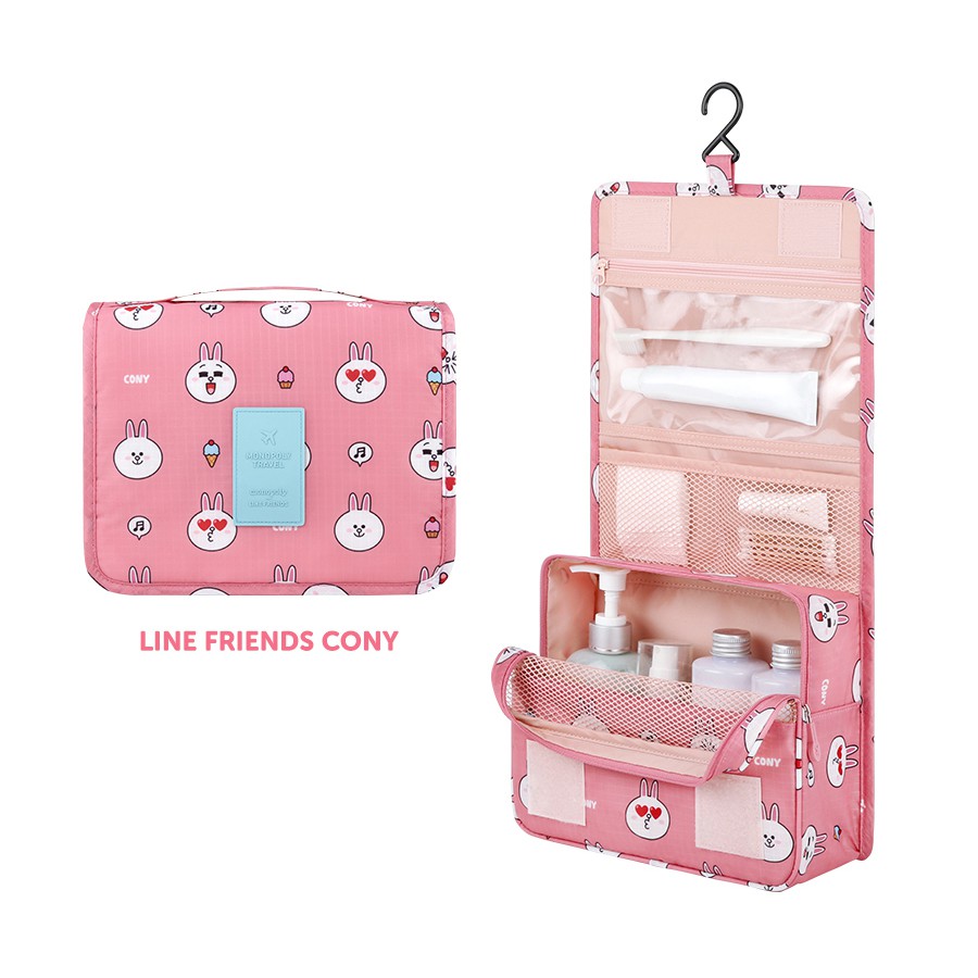 Line Friends Toiletry Pouch กระเป๋าจัดเก็บของใช้ในห้องน้ำ ลิขสิทธิ์แท้ พร้อมส่ง