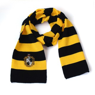 ผ้าพันคอบ้านฮัฟเฟิลพัฟ (Hufflepuff) จากแฮร์รี่ พอตเตอร์ ผ้าพันคอสีเหลือง (แบบสั้น)