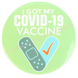 [พร้อมส่ง] เข็มกลัดฉีดวัคซีนโควิด 19 แล้ว สีเขียว, I Got my Covid-19 Vaccine Pin, เข็มกลัดฉีดวัคซีนแล้ว,เข็มกลัดโควิด 19