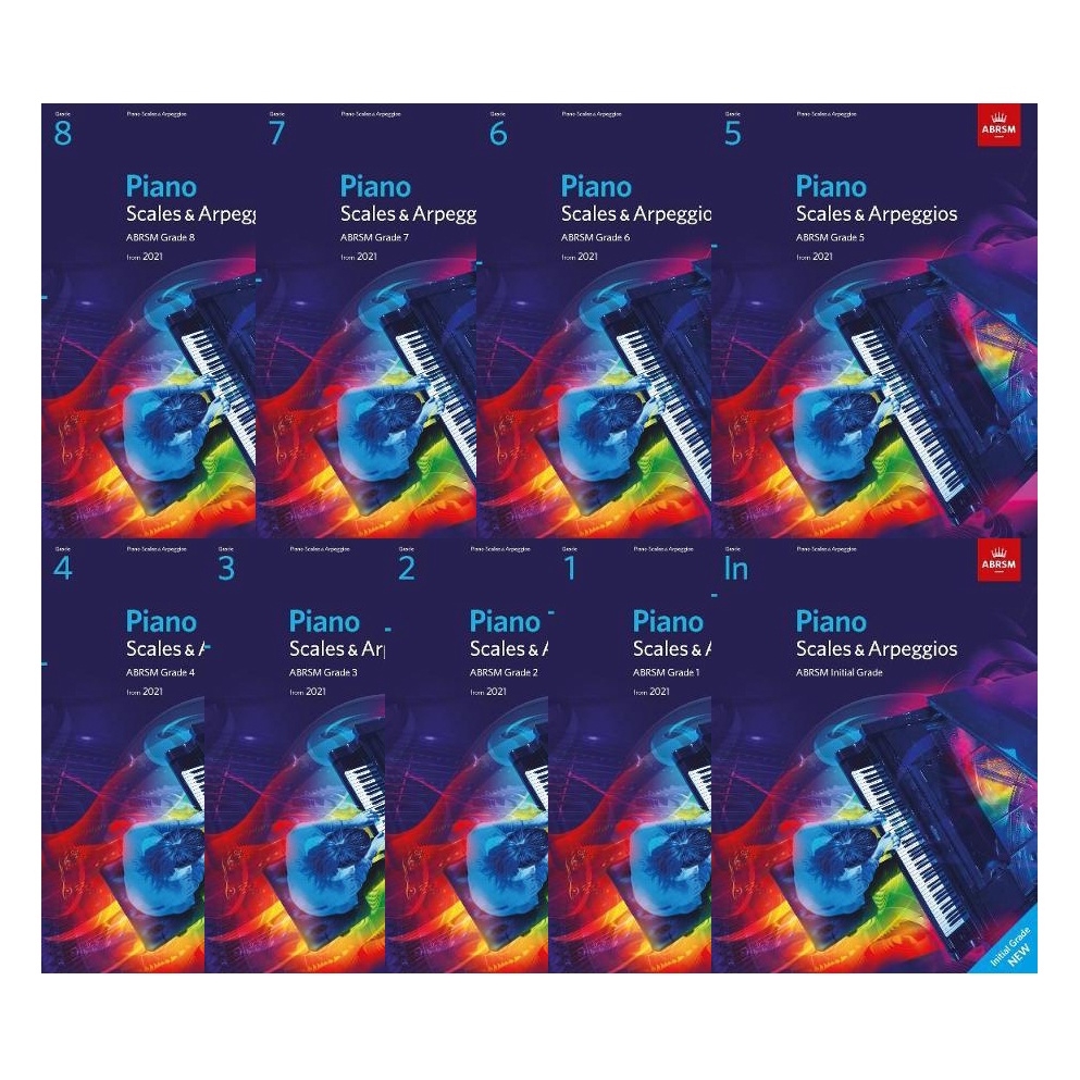 PIANO SCALES & ARPEGGIOS from 2021  ABRSM Initial , Grade 1 - 8