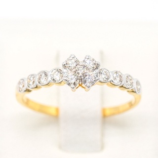 แหวนเพชรแท้ เพชรแน่น แบบสวยงาม น้ำสวย ทอง9k ME571
