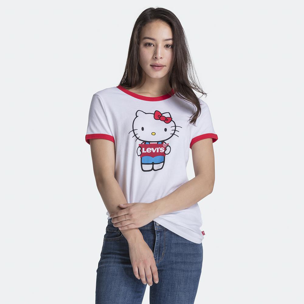 LEVI'S ® เสื้อยืด Hello Kitty Perfect Ringer Graphic Tee - White