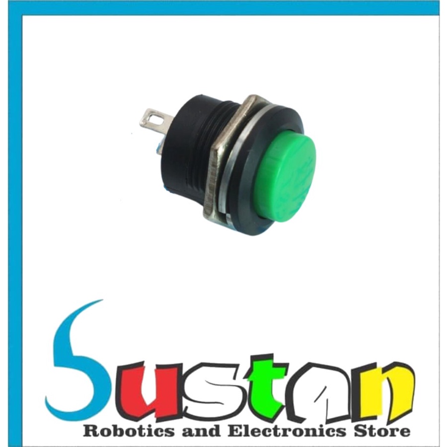 R13-507 2Pin SPST Momentary สีเขียวปุ่มกด 125V/6A 250V/3A