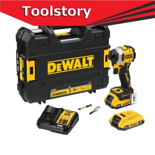 Dewalt ไขควงกระแทกไร้สาย ไร้แปรงถ่าน 20V Max Atomic พร้อมแบตเตอรี่ 2.0Ah และดอกไขควง รุ่น DCF850D2A-B1