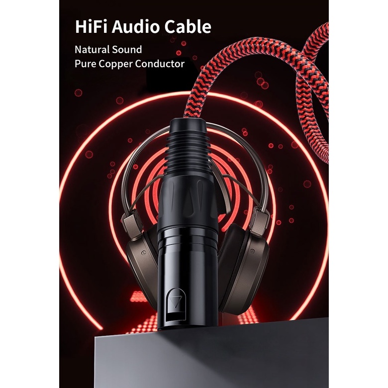 GOLLEY LION 1/4 นิ้ว 6.35มม.Mono Ts To Xlr Male อะแดปเตอร์สายเคเบิ้ลเสียงสําหรับไมโครโฟน