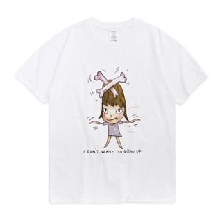 Yoshitomo เสื้อยืดพิมพ์ลาย Nara I Dont Want To Grow Up แฟชั่นฤดูร้อน 2021 สําหรับผู้ชายและผู้หญิง