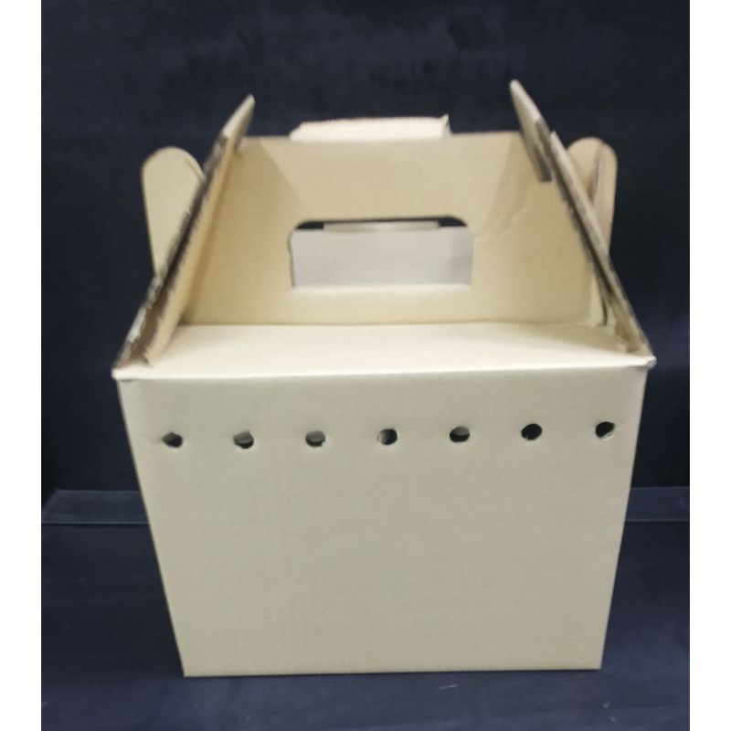 (20 ใบ/แพ็ค) กล่องจัมโบ้ กล่องกระดาษมีหูหิ้ว และมีช่องอากาศ สำหรับใส่กระต่าย นก หนูแฮมสเตอร์ เพื่อขนย้าย หรือเดินทาง - รูปที่ 2